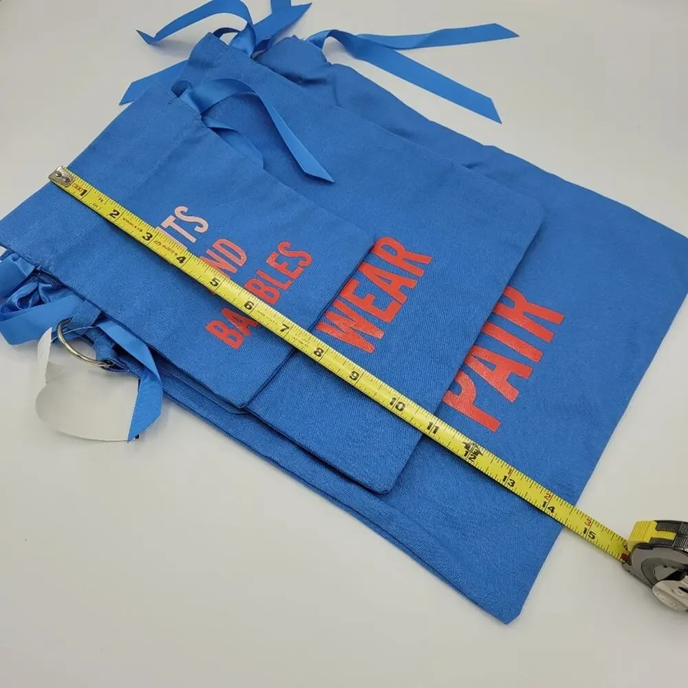 Kate Spade Blue Drawstring Cloth Travel Bags Wash, Wear, Baubles & Perfect Pair
